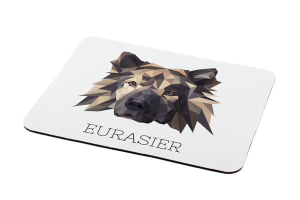 Eurasier, Eurasian - geometrinen alusta, jossa on valokuva ja merkintä Art-Dog-hiirelle