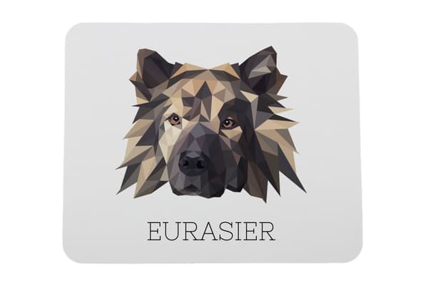 Eurasier, Eurasian - geometrinen alusta, jossa on valokuva ja merkintä Art-Dog-hiirelle