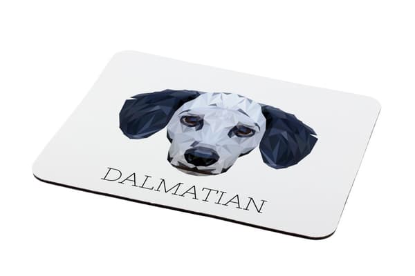 Dalmatian, Dalmatian Pointer - geometrisk pude med et foto og inskription til Art-Dog-musen