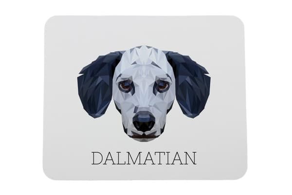 Dalmatian, Dalmatian Pointer - geometrisk pude med et foto og inskription til Art-Dog-musen