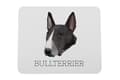 Miniatyrbild 1 av 4: Bull Terrier, Bull Terrier - en geometrisk dyna med ett foto och en inskription för Art-Dog-musen