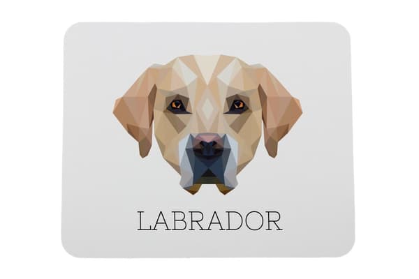 Labrador Retriever - en geometrisk dyna med ett foto och en inskription för Art-Dog-musen