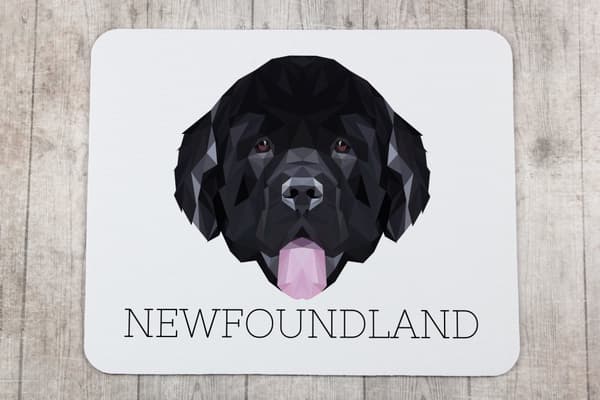 Newfoundland, Newfoundland, Wodołaz - geometrinen alusta, jossa on valokuva ja merkintä Art-Dog-hiirelle