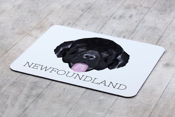 Newfoundland, Newfoundland, Wodołaz - geometrinen alusta, jossa on valokuva ja merkintä Art-Dog-hiirelle