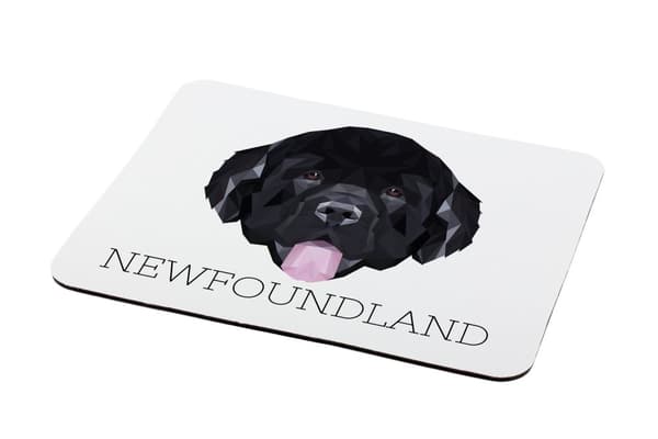 Newfoundland, Newfoundland, Wodołaz - geometrinen alusta, jossa on valokuva ja merkintä Art-Dog-hiirelle