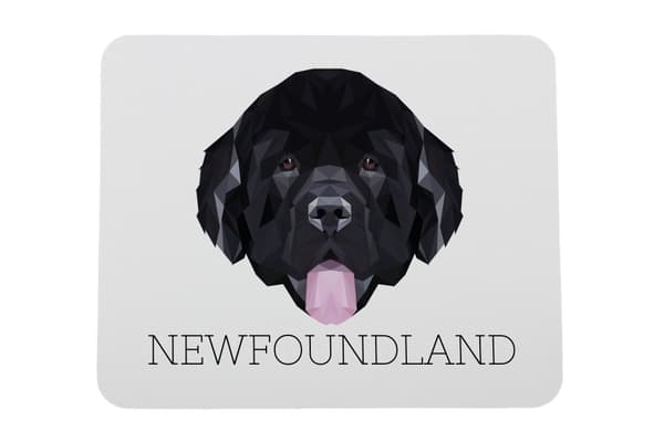 Newfoundland, Newfoundland, Wodołaz - geometrisk dyna med ett foto och inskription för Art-Dog-musen