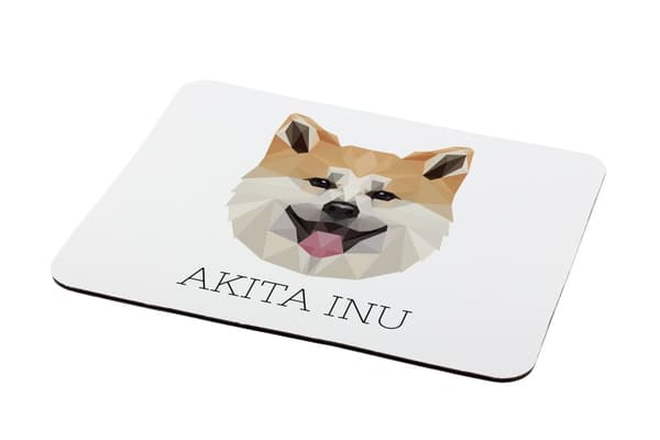Akita, Akita Inu - en geometrisk dyna med ett foto och en inskription för Art-Dog-musen
