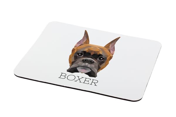 Boxer, Boxer I - en geometrisk dyna med ett foto och en inskription för Art-Dog-musen