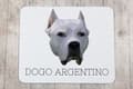 Miniatyrbild 3 av 4: Argentinsk hund, Dogo Argentino - geometrisk dyna med ett foto och inskription för Art-Dog-musen