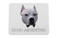Miniatyrbild 1 av 4: Argentinsk hund, Dogo Argentino - geometrisk dyna med ett foto och inskription för Art-Dog-musen