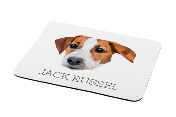 Jack Russell Terrier - en geometrisk dyna med ett foto och en inskription för Art-Dog-musen