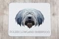 Miniatyrbild 3 av 4: Polsk Lowland Sheepdog, PON - geometrisk dyna med foto och inskription för Art-Dog-musen