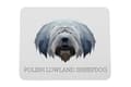 Miniatyrbild 1 av 4: Polsk Lowland Sheepdog, PON - geometrisk dyna med foto och inskription för Art-Dog-musen
