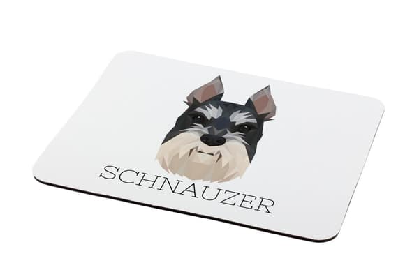 Schnauzer, Schnauzer I - geometrisk pude med foto og inskription til Art-Dog-musen