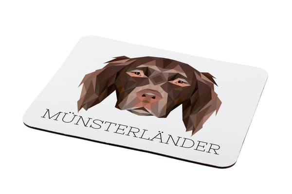 Münsterländer - geometrisk dyna med foto och inskription för Art-Dog-musen
