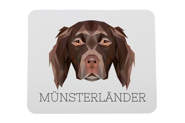 Münsterländer - geometrisk dyna med foto och inskription för Art-Dog-musen
