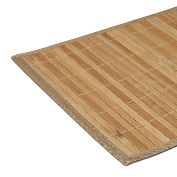 Relaxdays Bordstablett, bambu, set med 6, matbord, 30 x 45 cm, rektangel, tvättbar halkfri matta, naturlig