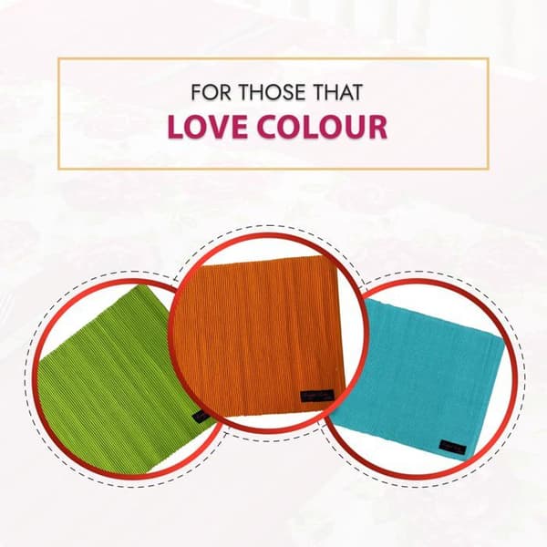 Set av bord Ragged rose - PL-RIB05-CRN0C - Rosa i ribbat bomull Set av bord, 33 x 50 cm