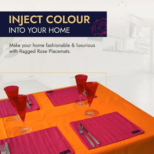 Set av bord Ragged rose - PL-RIB05-CRN0C - Rosa i ribbat bomull Set av bord, 33 x 50 cm