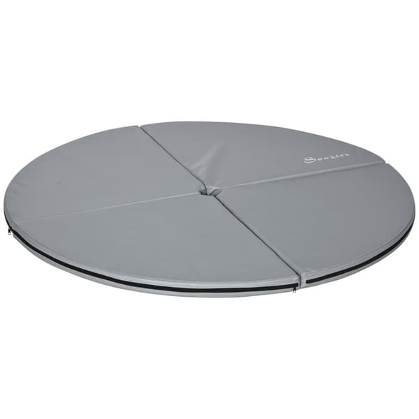 Rootz Foldble Pole Dance Mat - Dance Cushion - Turvatyyny - 5 cm: n paksuus vamman ehkäisyyn - Ø 150 cm - Harmaa muovinen päällyste