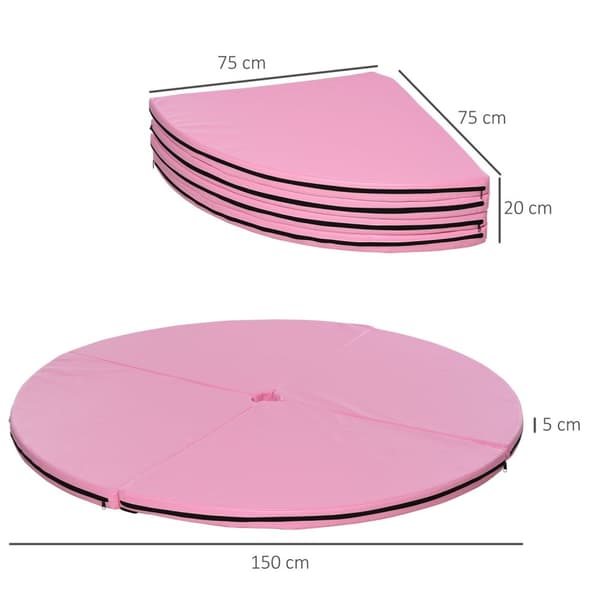 Rootz sammenfoldelig stangdansemåtte - beskyttelsesmåtte - sikkerhedsmåtte - 5 cm tyk dæmpning - Ø 150 cm x 5 cm