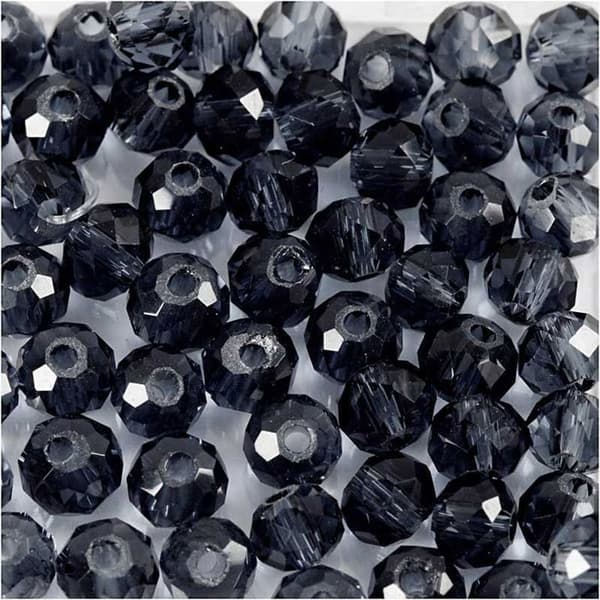 Perlor - Creotime - Svart - 4 mm - 45 stycken - Syntetisk