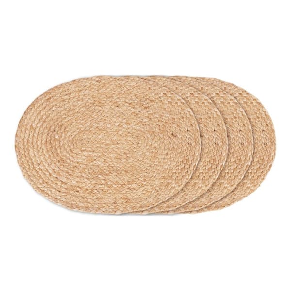 Rootz 4 -bit set Bombay Placemat - jute bordsmattor - rustika bordslinnor - Hållbart och lätt att rengöra - 35 cm x 45 cm