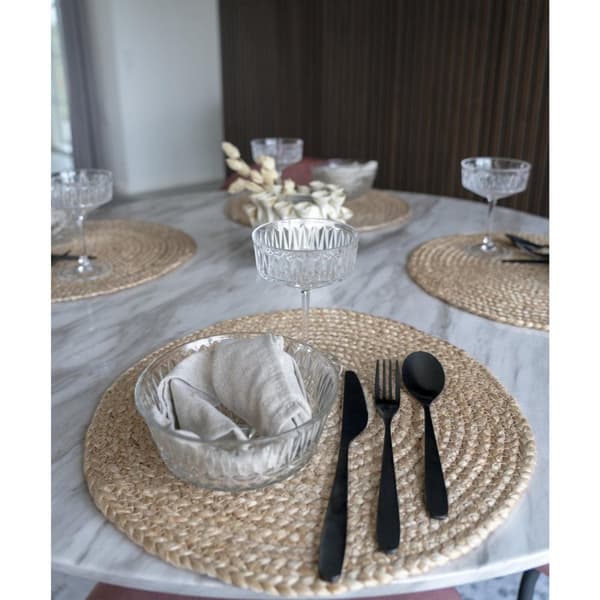 Rootz Bombay Placemats -sarja 4 - Pöytämatot - Jute Placemats - maalaismainen viehätys - Ø38cm x 0,5cm