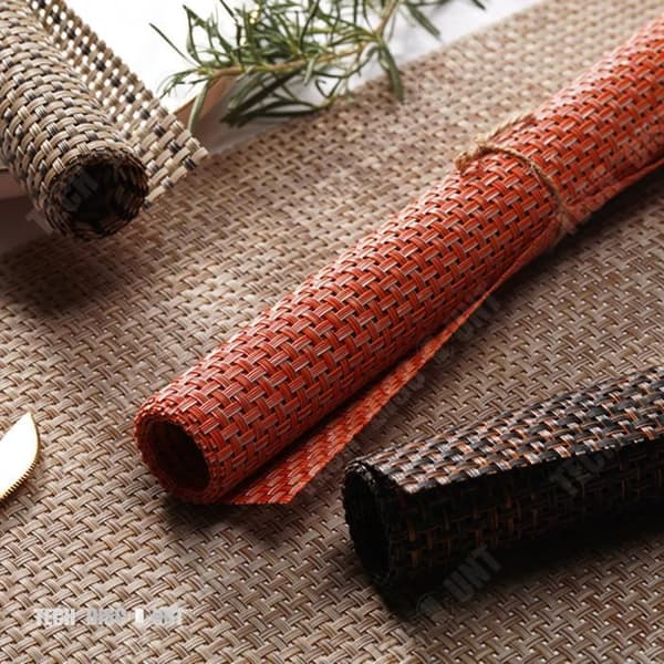 TD® röd plastunderlägg för barn PVC designerunderlägg dekorativ matsalsmatta hem naturlig rektangulär bordstablett
