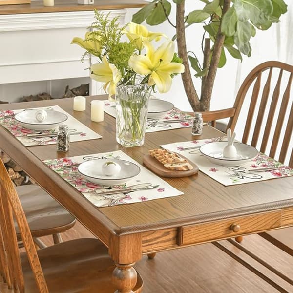 Easter bordstablett med kanin och påskägg, inredning för restaurang, vardagsrum och matsal, halkfri och värmebeständig