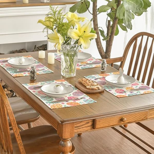 Easter bordstablett med kanin och påskägg, inredning för restaurang, vardagsrum och matsal, halkfri och värmebeständig