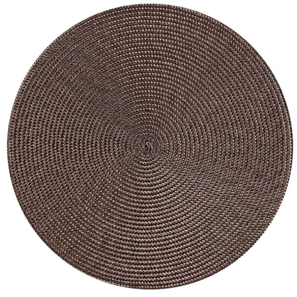 4-Pack Flätade Runda Bordstabletter Brun 38cm