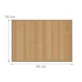 Miniatyrbild 4 av 6: Relaxdays Bordstablett, bambu, set med 6, matbord, 30 x 45 cm, rektangel, tvättbar halkfri matta, naturlig