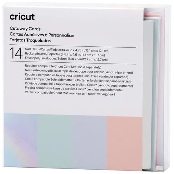 Skärkort - CRICUT - Cut-Away - Set med 40 kort - Tulpanblå färg - Ej tvättbar