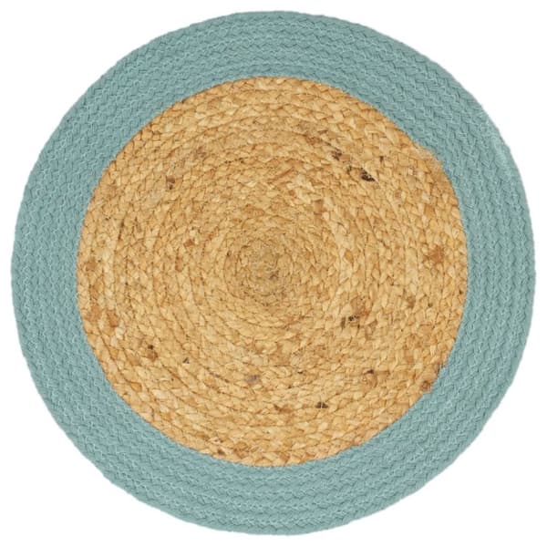 Bordstabletter 6 st naturlig och grön 38 cm jute och bomull