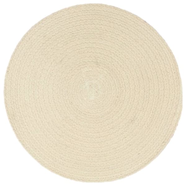 Bordstabletter 6 st naturlig 38 cm rund bomull