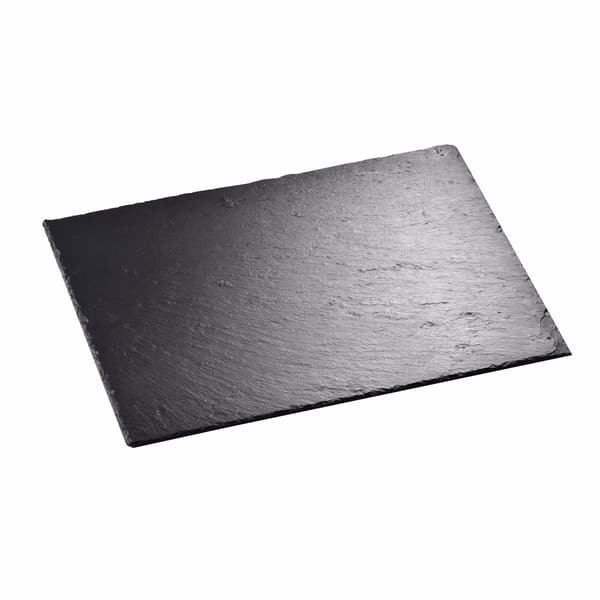 Naturlig Skifer Bordmåtte, Miljøvenligt Design, Unik Håndskåret Finish,sort, 40x30cm