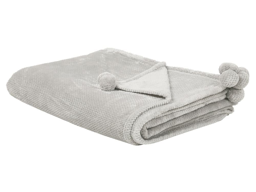 Pläd 150 x 200 cm ljusgrå SAITLER
