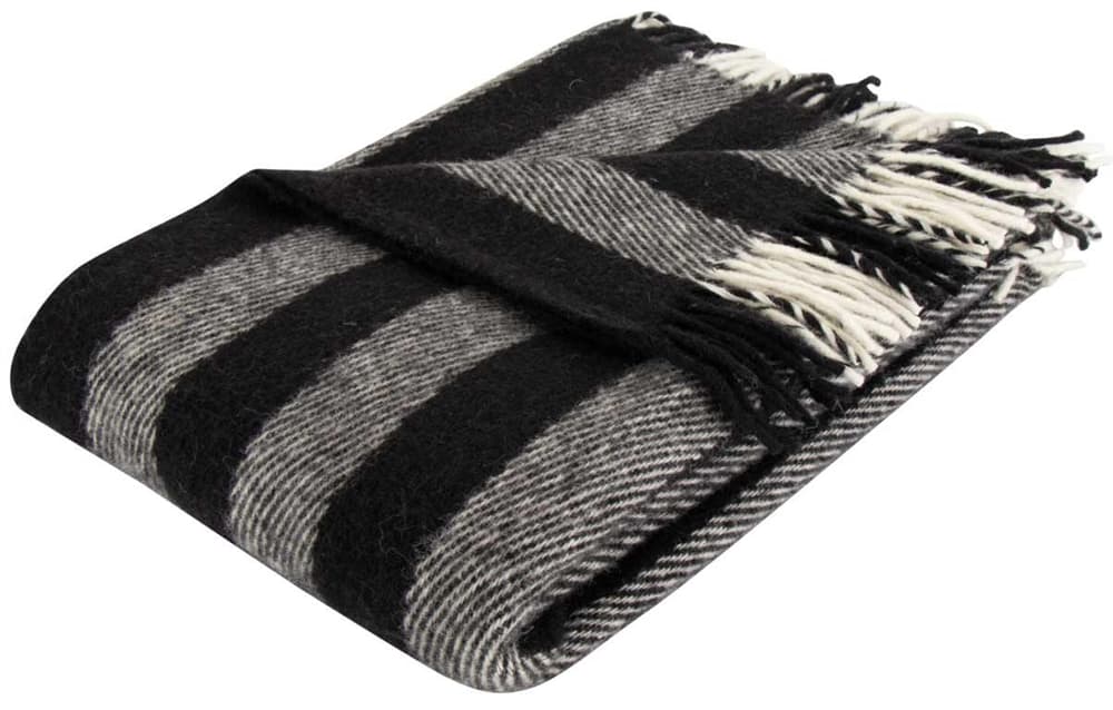 Uldplaid i 100% ny Norsk uld - 130x200cm - Circus Black
