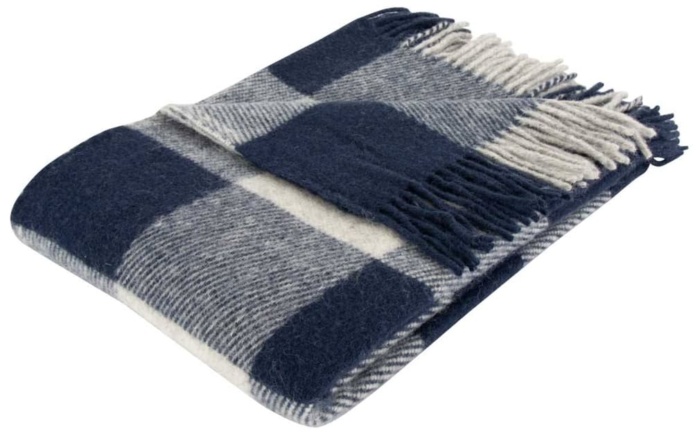 Uldplaid i 100% ny Norsk uld - 130x200cm - Pepita blue