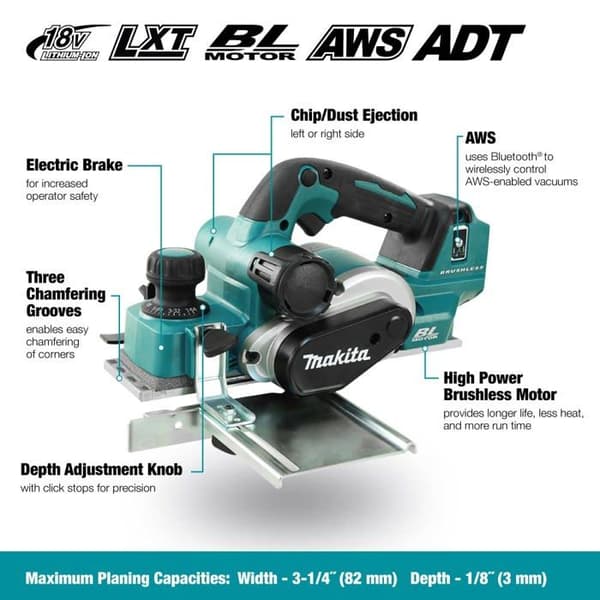 Hyvel MAKITA DKP181Z 18V Li-Ion 82mm (bar maskin)