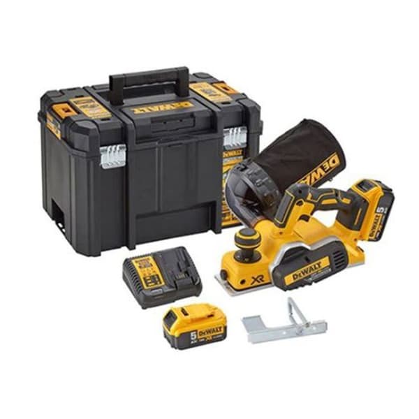 18V borstlös sladdlös elektrisk hyvel - DEWALT - DCP580P2T-QW - TCT blad - 2 5Ah batterier