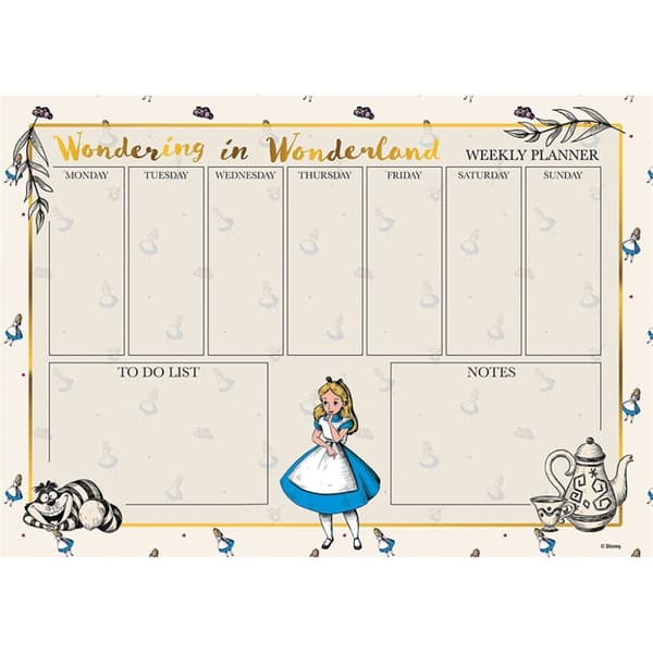 Alice In Wonderland Wondering A4 Planner Blue/White 28cm x 21cm x 0.7cm