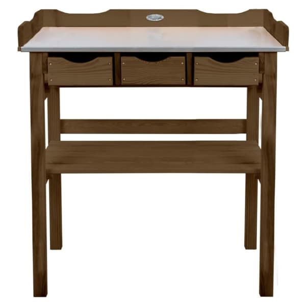 Esschert Design plantebord med skuffer brun