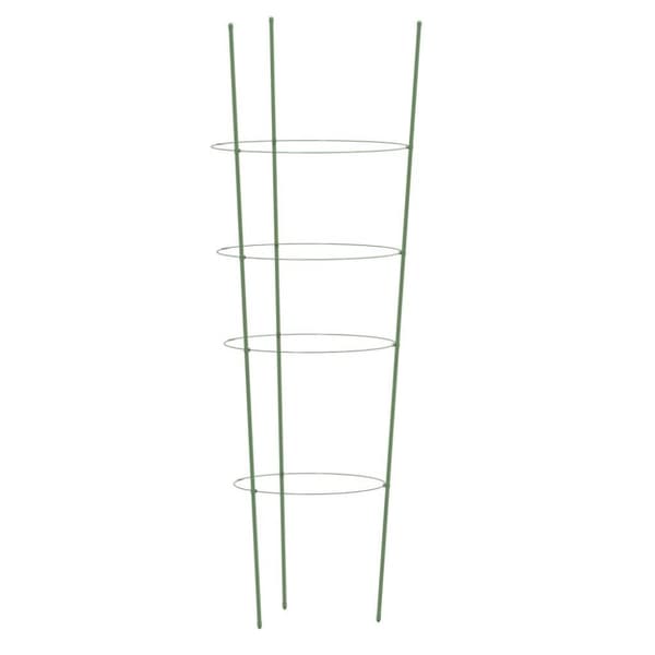 vidaXL Plantestøtter med 4 ringer 5 stk grønn 90 cm stål
