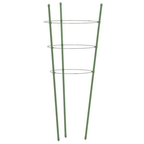 vidaXL plantestativ med 3 ringe 5 stk. 45 cm stål grøn