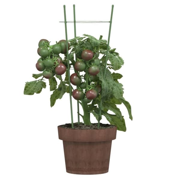 vidaXL plantestativ med 3 ringe 5 stk. 45 cm stål grøn