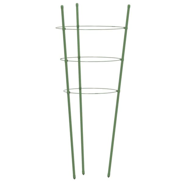 vidaXL plantestativ med 3 ringe 5 stk. 75 cm stål grøn