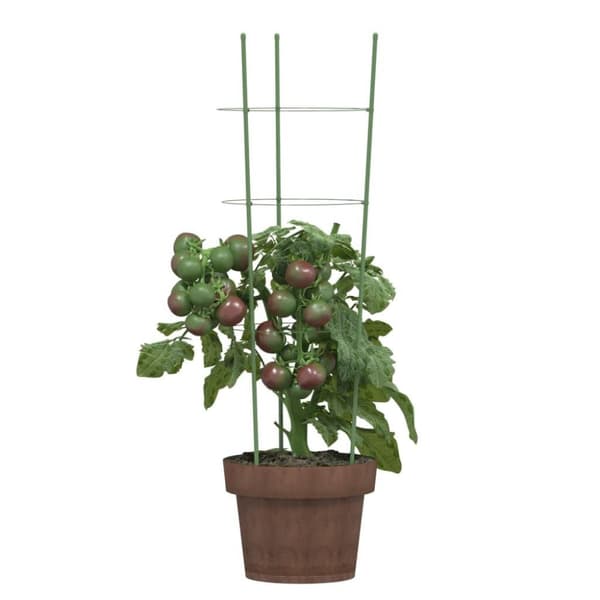vidaXL plantestativ med 3 ringe 5 stk. 60 cm stål grøn