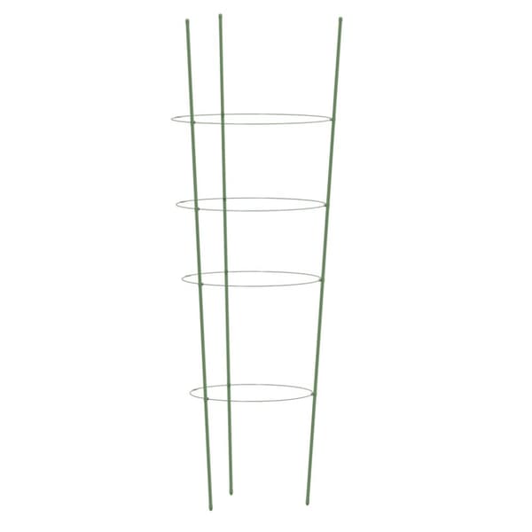 Växtstöd med 4 ringar 5 st grön 90 cm stål